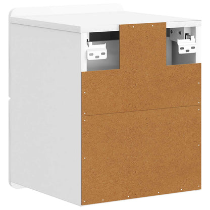 vidaXL Wall-Mounted Bedside Cabinet High Gloss White 33 x 34.5 x 43 cm