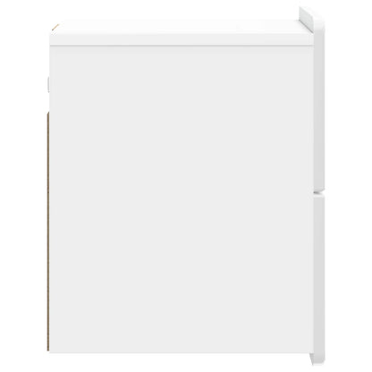 vidaXL Wall-Mounted Bedside Cabinet High Gloss White 33 x 34.5 x 43 cm