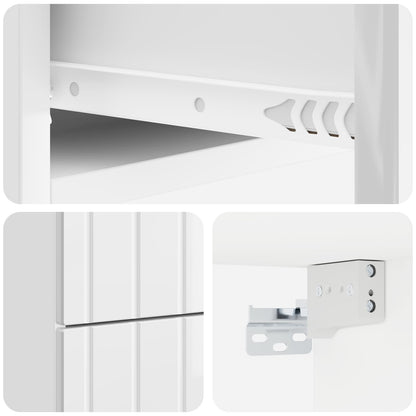 vidaXL Wall-Mounted Bedside Cabinet with Drawer 2 pcs High Gloss White
