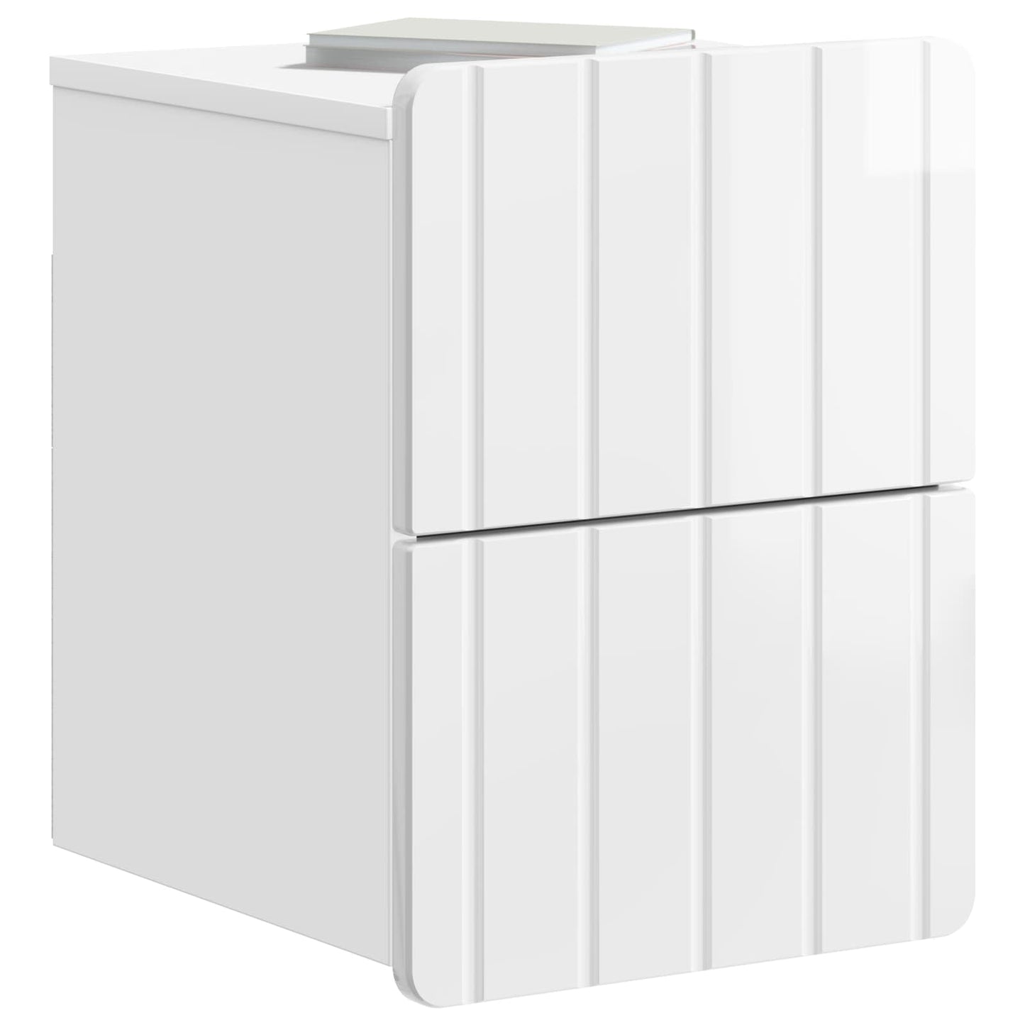 vidaXL Wall-Mounted Bedside Cabinet with Drawer 2 pcs High Gloss White
