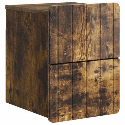 vidaXL Wall-Mounted Bedside Cabinet 2 pcs Smoked Oak 33 x 34.5 x 43 cm