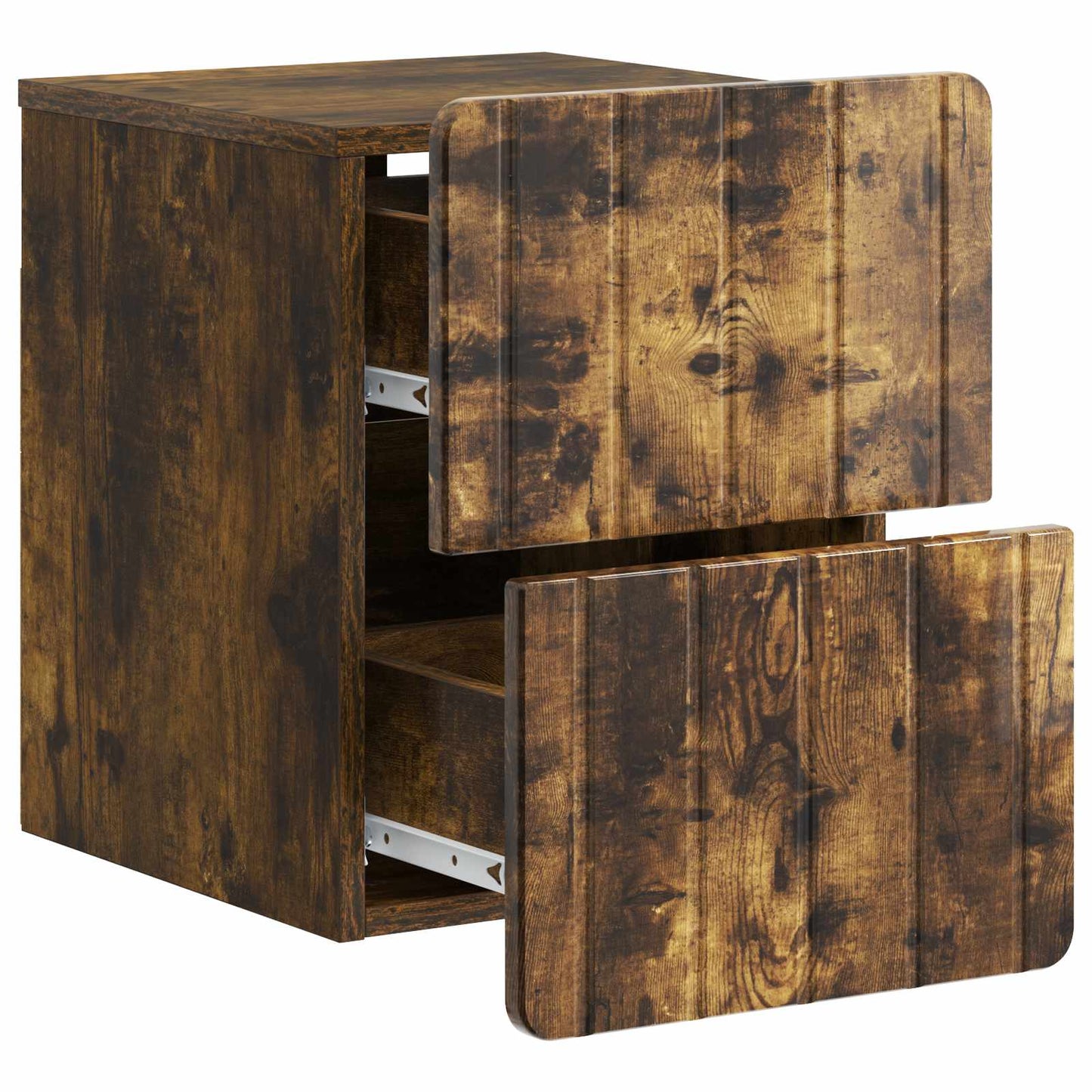 vidaXL Wall-Mounted Bedside Cabinet 2 pcs Smoked Oak 33 x 34.5 x 43 cm