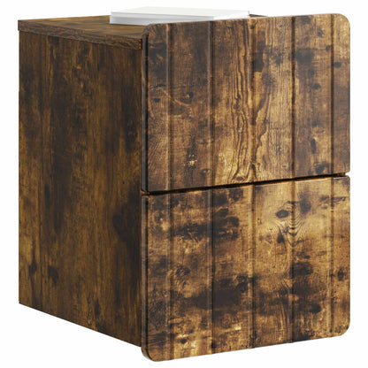 vidaXL Wall-Mounted Bedside Cabinet 2 pcs Smoked Oak 33 x 34.5 x 43 cm