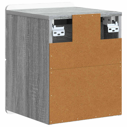 vidaXL Wall-Mounted Bedside Cabinet Grey Sonoma 33 x 34.5 x 43 cm