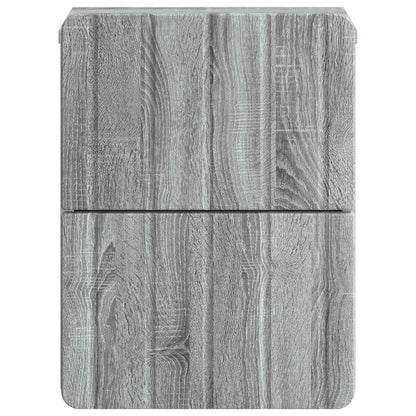 vidaXL Wall-Mounted Bedside Cabinet Grey Sonoma 33 x 34.5 x 43 cm