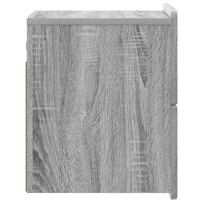 vidaXL Wall-Mounted Bedside Cabinet Grey Sonoma 33 x 34.5 x 43 cm