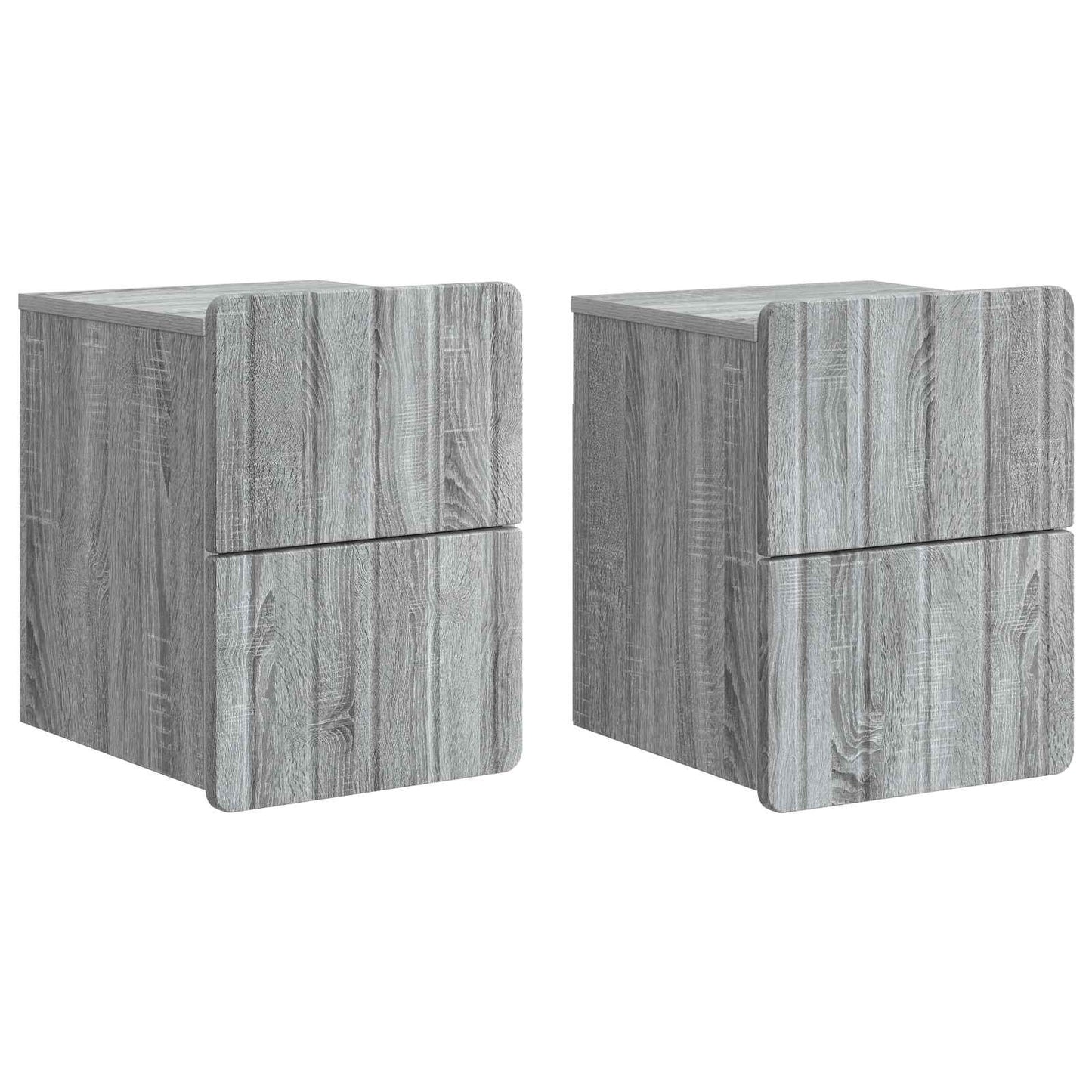 vidaXL Wall-Mounted Bedside Cabinet 2 pcs Grey Sonoma Engineered Wood