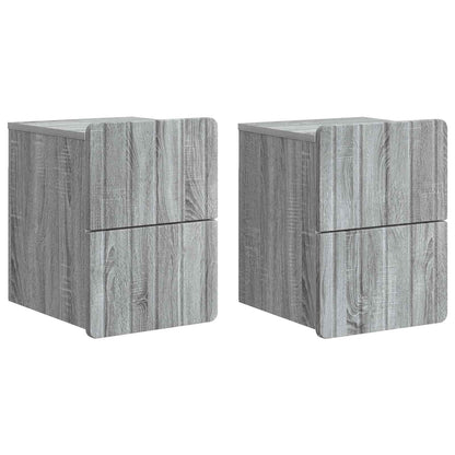 vidaXL Wall-Mounted Bedside Cabinet 2 pcs Grey Sonoma Engineered Wood