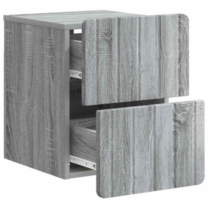 vidaXL Wall-Mounted Bedside Cabinet 2 pcs Grey Sonoma Engineered Wood
