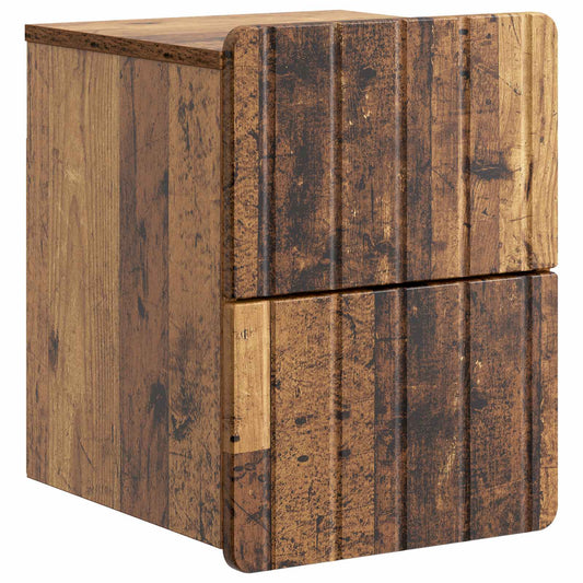 vidaXL Wall-Mounted Bedside Cabinet Old Wood 33 x 34.5 x 43 cm