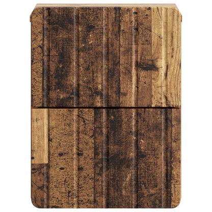 vidaXL Wall-Mounted Bedside Cabinet Old Wood 33 x 34.5 x 43 cm