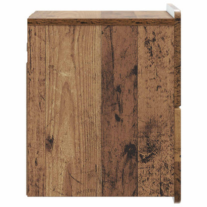 vidaXL Wall-Mounted Bedside Cabinet 2 pcs Old Wood 33 x 34.5 x 43 cm