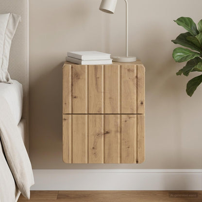 vidaXL Wall-Mounted Bedside Cabinet Artisan Oak 33 x 34.5 x 43 cm
