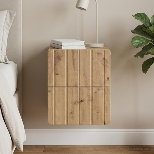 vidaXL Wall-Mounted Bedside Cabinet Artisan Oak 33 x 34.5 x 43 cm