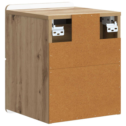 vidaXL Wall-Mounted Bedside Cabinet Artisan Oak 33 x 34.5 x 43 cm