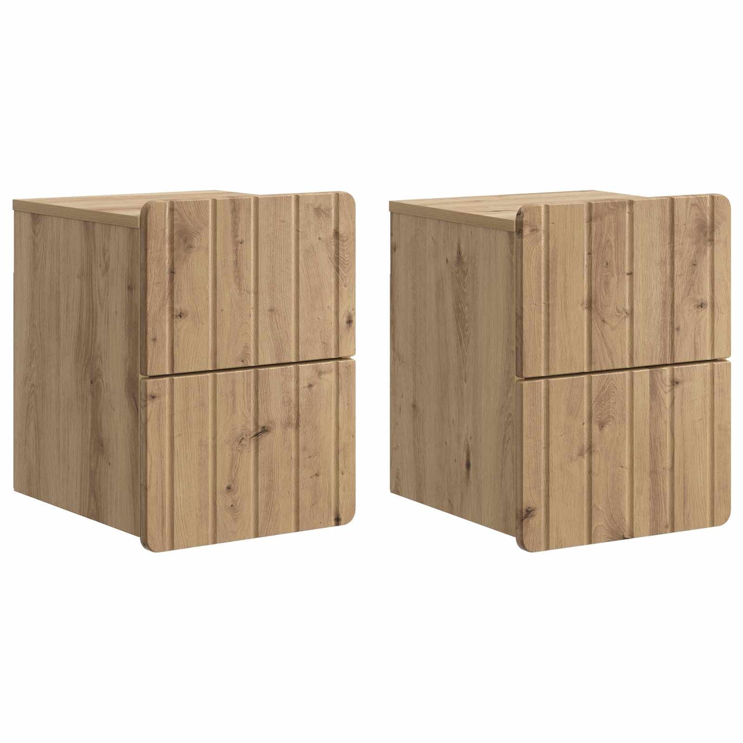 vidaXL Wall-Mounted Bedside Cabinet 2 pcs Artisan Oak