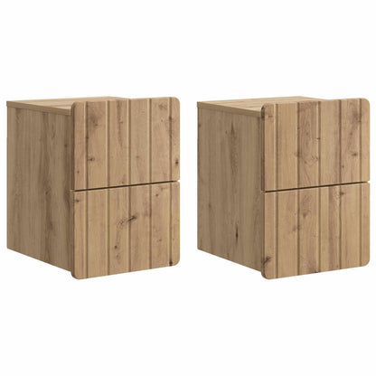vidaXL Wall-Mounted Bedside Cabinet 2 pcs Artisan Oak