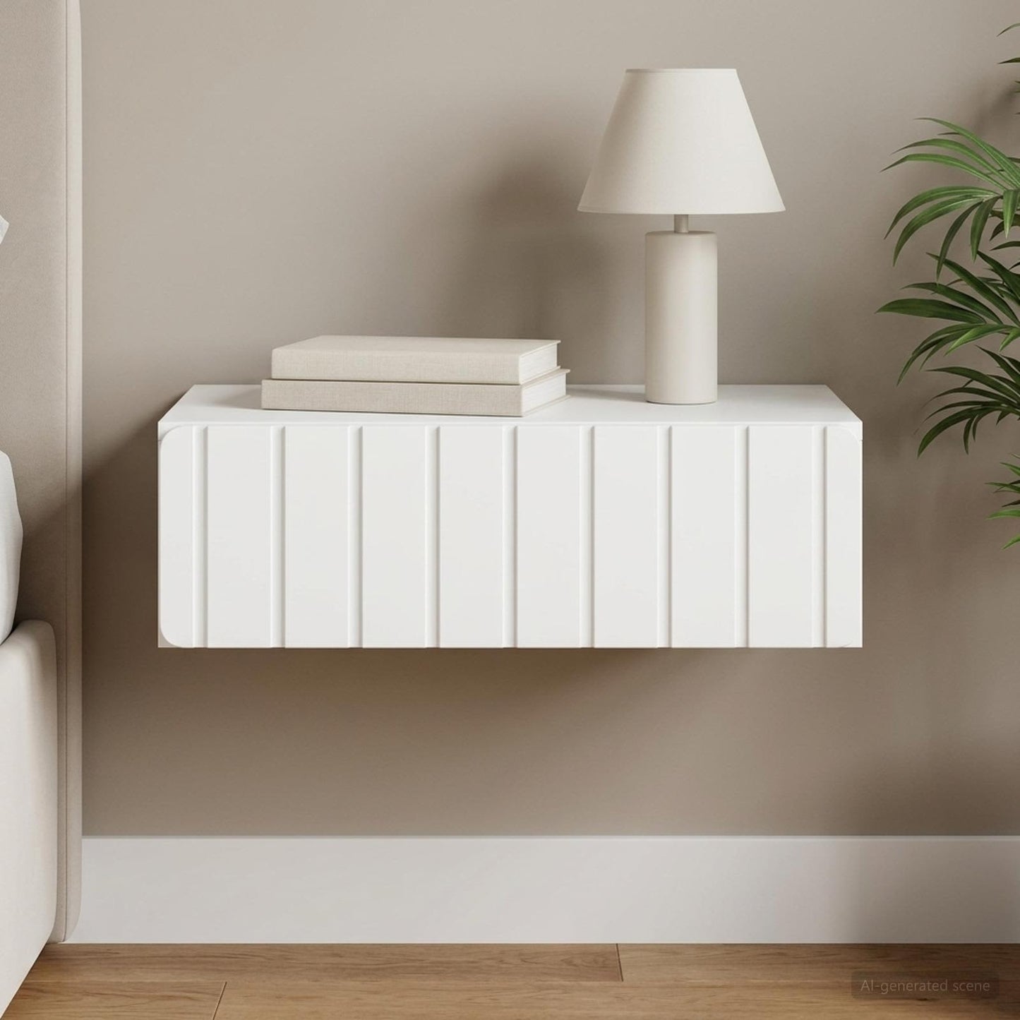 vidaXL Wall-Mounted Side Table White 59 x 34.5 x 17 cm Engineered Wood