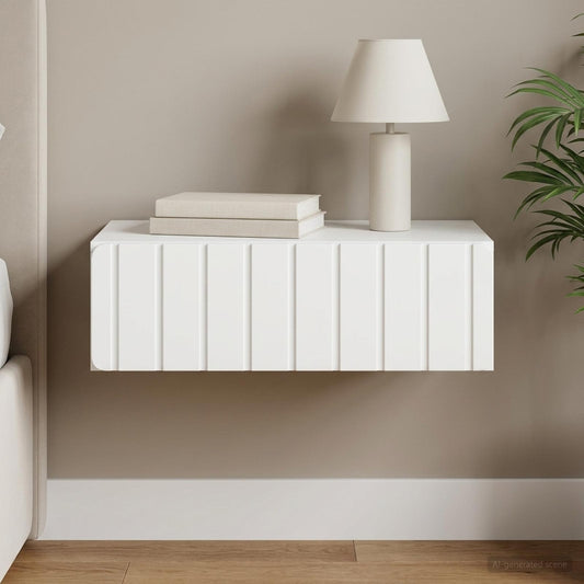 vidaXL Wall-Mounted Side Table White 59 x 34.5 x 17 cm Engineered Wood