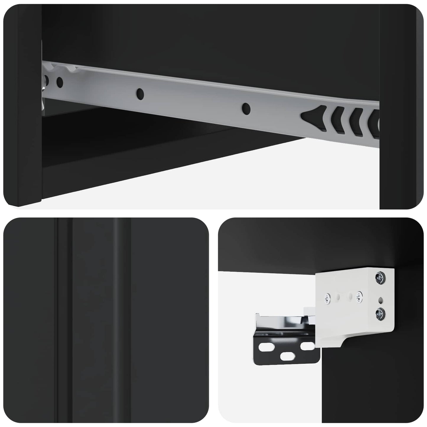 vidaXL Wall-Mounted Side Table Black 59 x 34.5 x 17 cm Engineered Wood