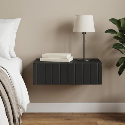 vidaXL Wall-Mounted Side Table Black 59 x 34.5 x 17 cm Engineered Wood