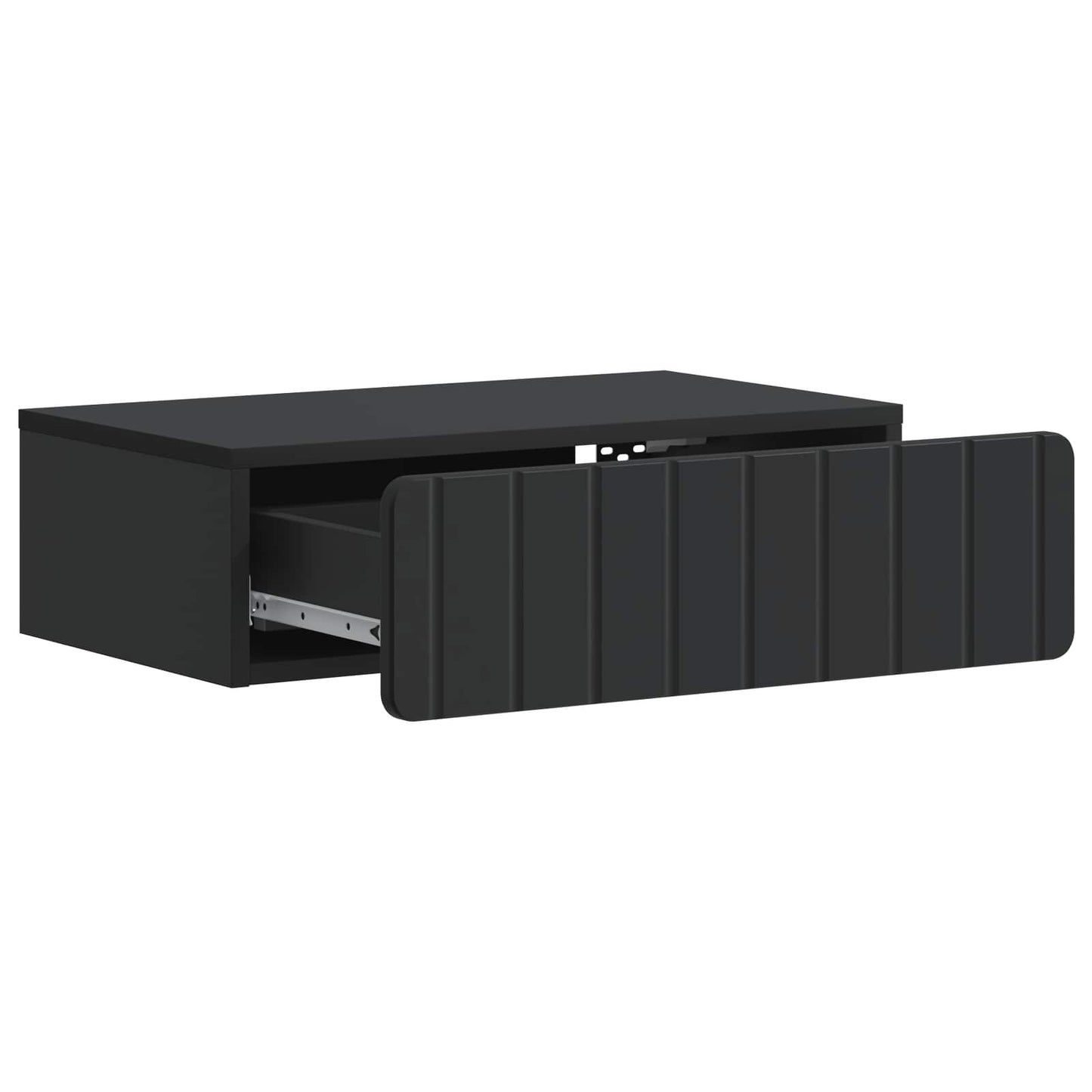 vidaXL Wall-Mounted Side Table Black 59 x 34.5 x 17 cm Engineered Wood