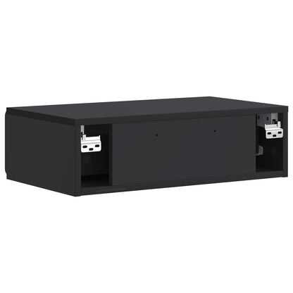 vidaXL Wall-Mounted Side Table Black 59 x 34.5 x 17 cm Engineered Wood