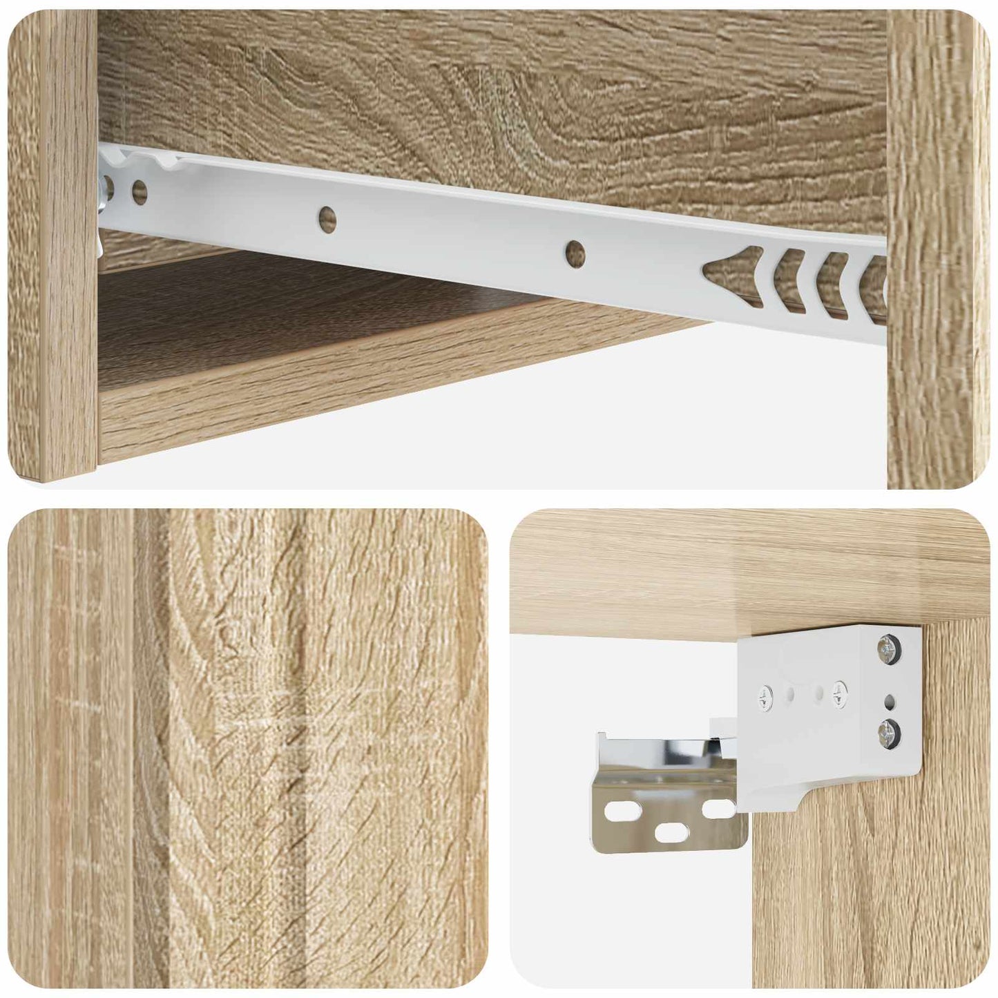 vidaXL Wall-Mounted Side Table Sonoma Oak 59 x 34.5 x 17 cm