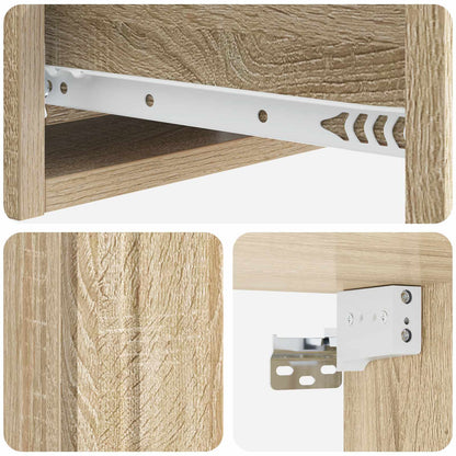 vidaXL Wall-Mounted Side Table Sonoma Oak 59 x 34.5 x 17 cm