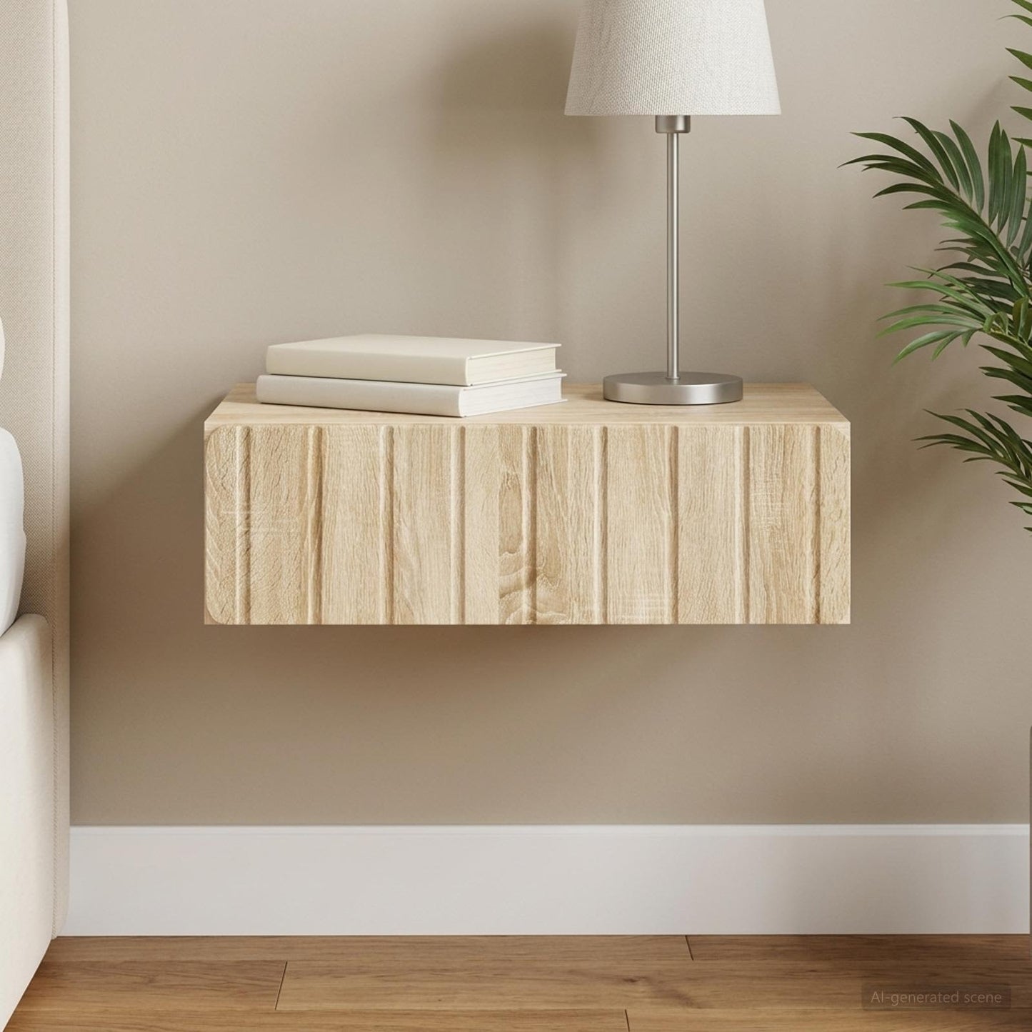 vidaXL Wall-Mounted Side Table Sonoma Oak 59 x 34.5 x 17 cm
