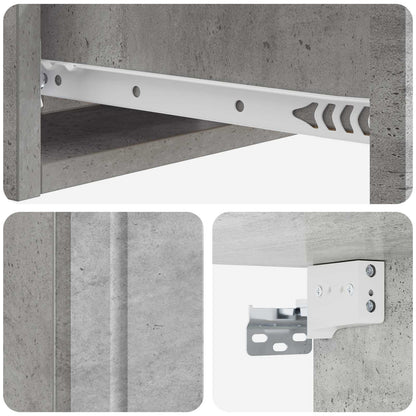 vidaXL Wall-Mounted Side Table Concrete Grey 59 x 34.5 x 17 cm