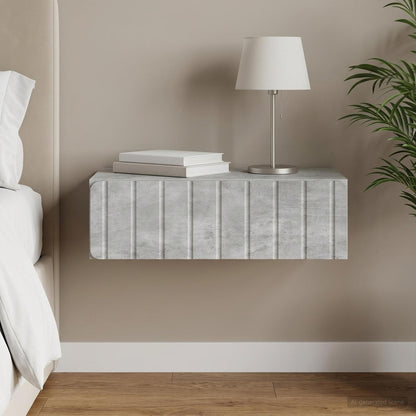 vidaXL Wall-Mounted Side Table Concrete Grey 59 x 34.5 x 17 cm