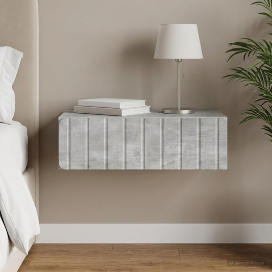 vidaXL Wall-Mounted Side Table Concrete Grey 59 x 34.5 x 17 cm