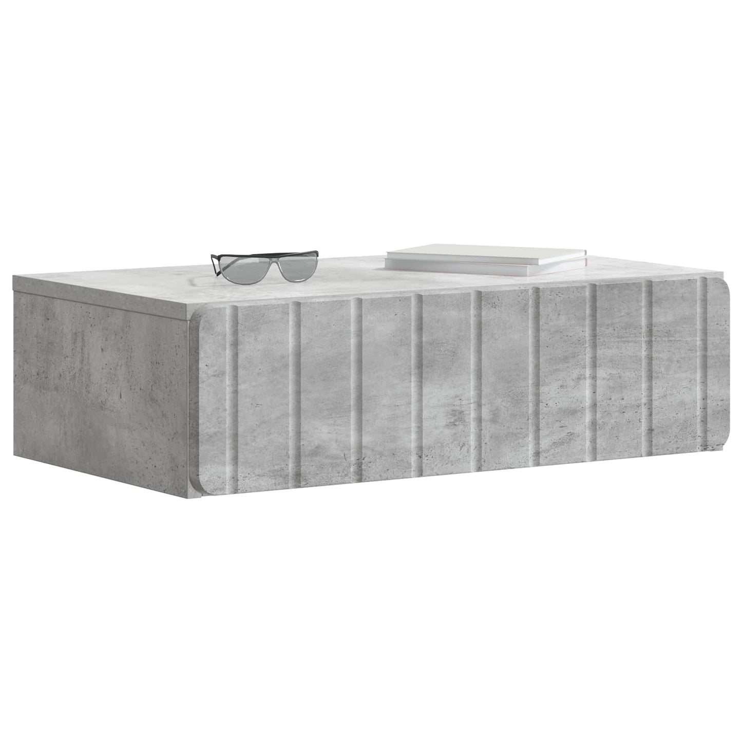 vidaXL Wall-Mounted Side Table Concrete Grey 59 x 34.5 x 17 cm