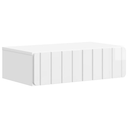 vidaXL Wall-Mounted Side Table High Gloss White 59 x 34.5 x 17 cm