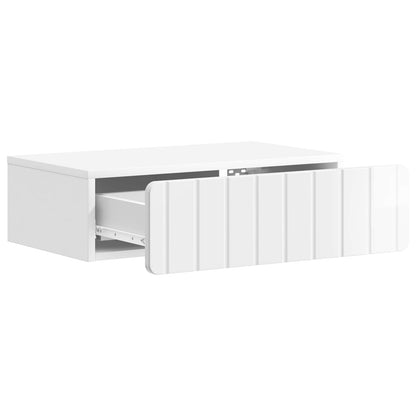 vidaXL Wall-Mounted Side Table High Gloss White 59 x 34.5 x 17 cm