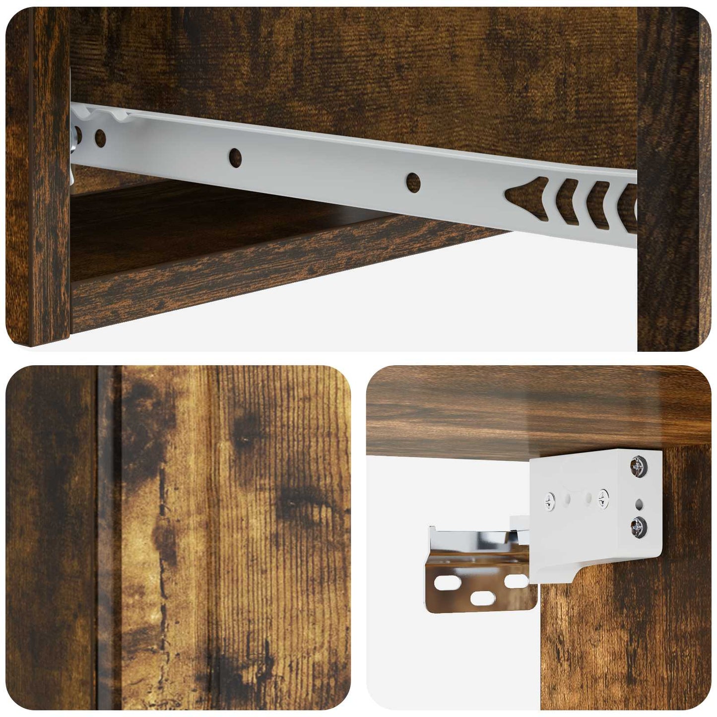vidaXL Wall-Mounted Side Table Smoked Oak 59 x 34.5 x 17 cm