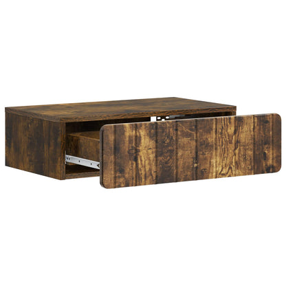 vidaXL Wall-Mounted Side Table Smoked Oak 59 x 34.5 x 17 cm