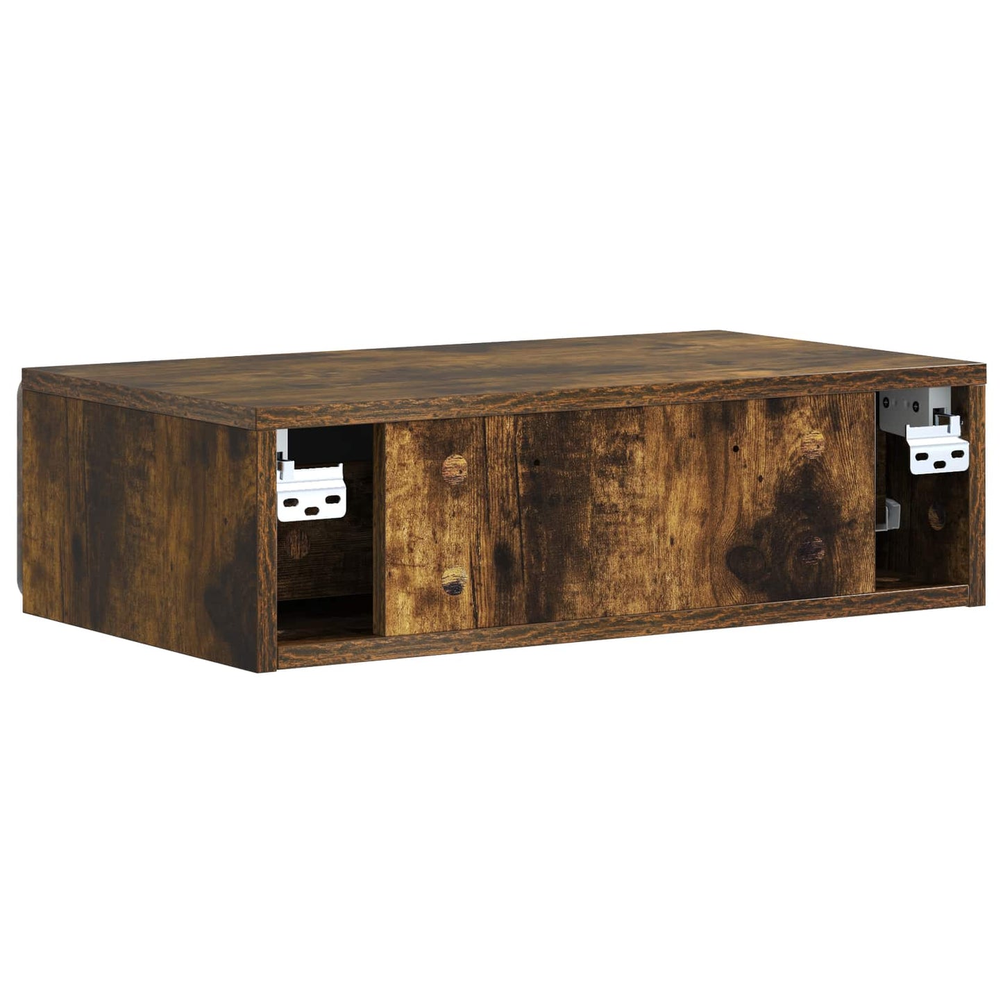 vidaXL Wall-Mounted Side Table Smoked Oak 59 x 34.5 x 17 cm