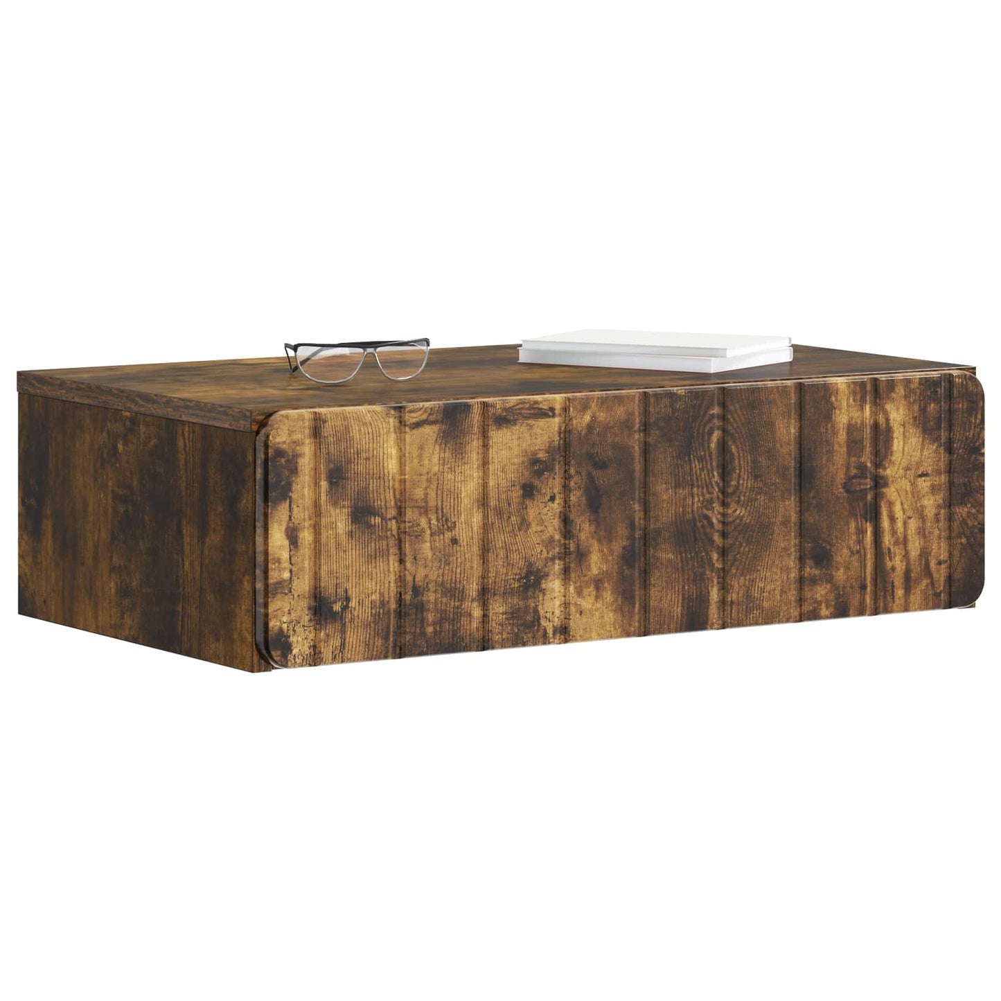 vidaXL Wall-Mounted Side Table Smoked Oak 59 x 34.5 x 17 cm