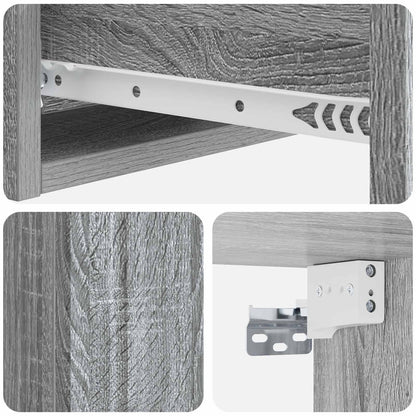 vidaXL Wall-Mounted Side Table Grey Sonoma 59 x 34.5 x 17 cm