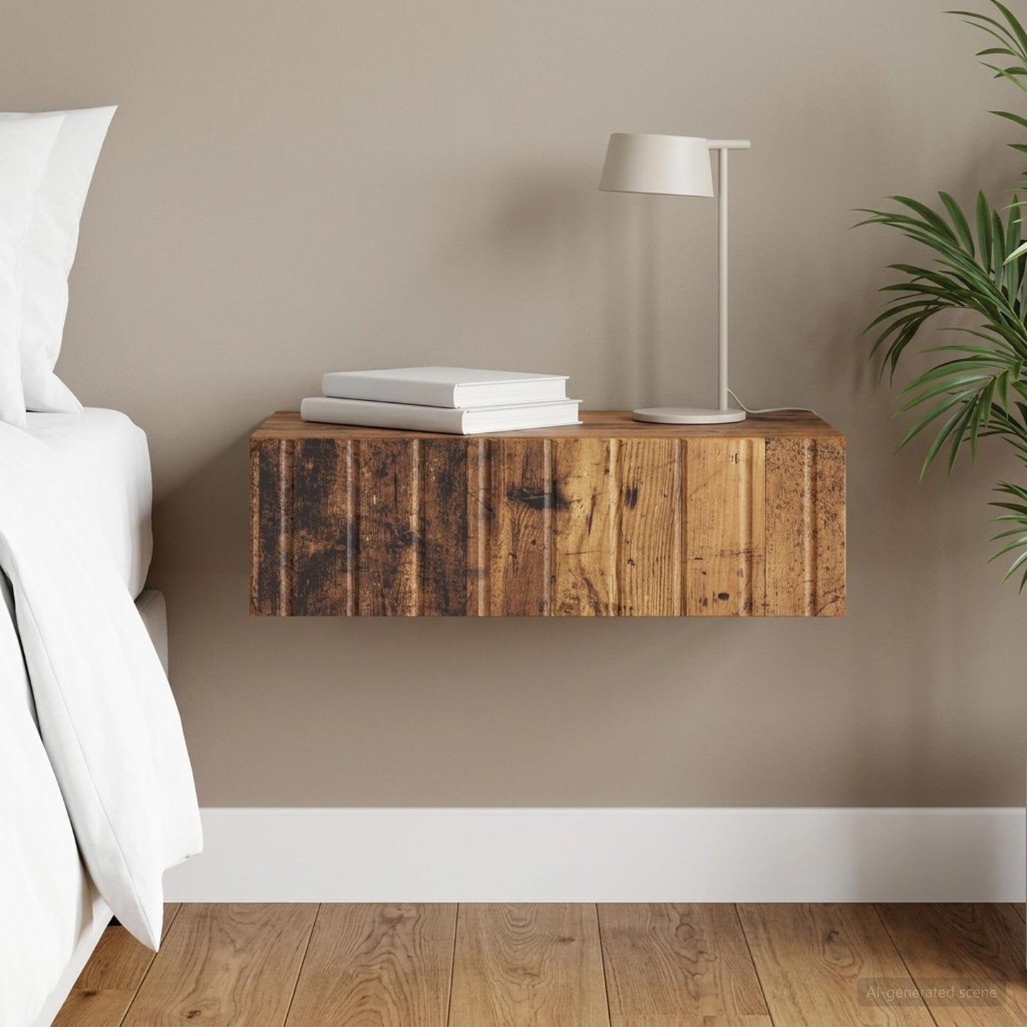 vidaXL Wall-Mounted Side Table Wall-mounted Old Wood 59 x 34.5 x 17 cm