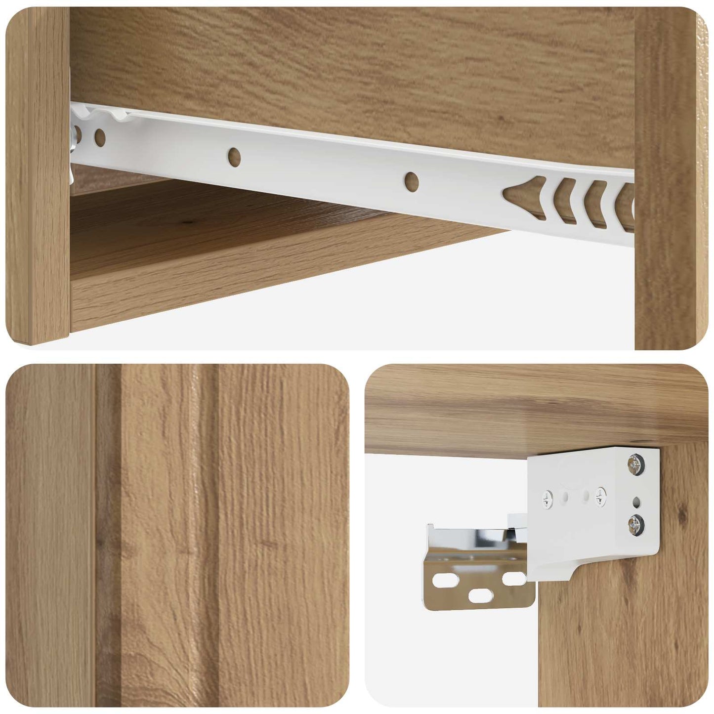 vidaXL Wall-Mounted Side Table 59 x 34.5 x 17 cm Engineered Wood