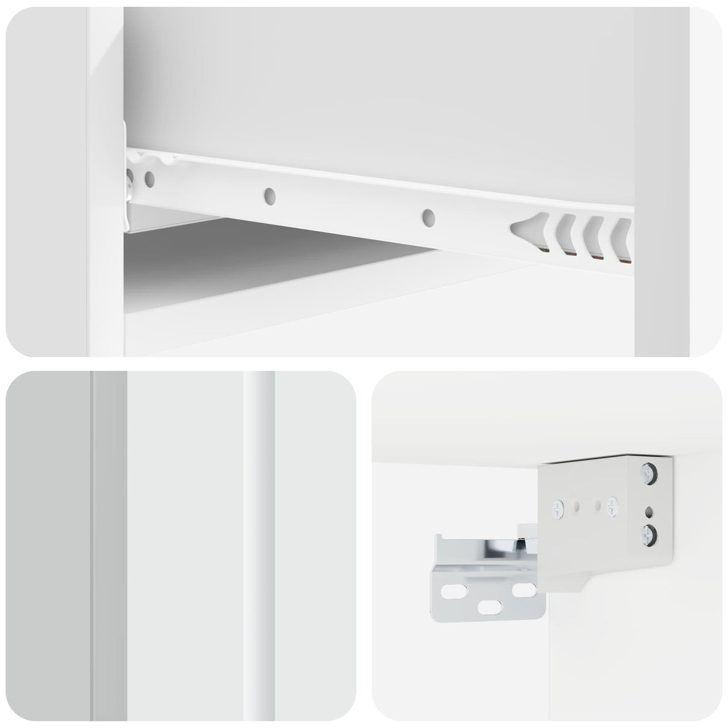 vidaXL Wall-Mounted Side Table Wall-mounted White 87.5 x 34.5 x 17 cm