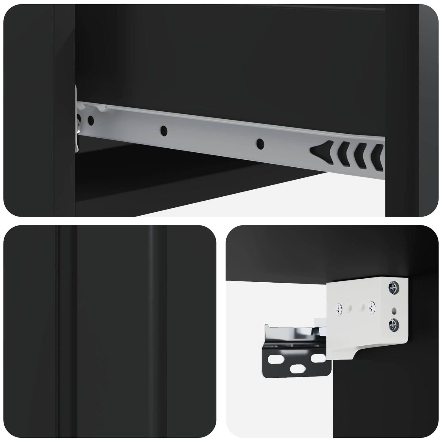 vidaXL Wall-Mounted Side Table Wall-mounted Black 87.5 x 34.5 x 17 cm