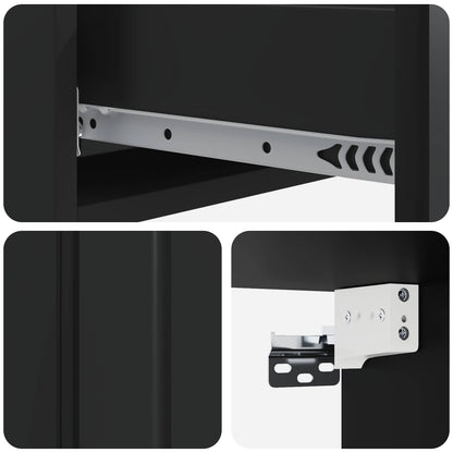 vidaXL Wall-Mounted Side Table Wall-mounted Black 87.5 x 34.5 x 17 cm