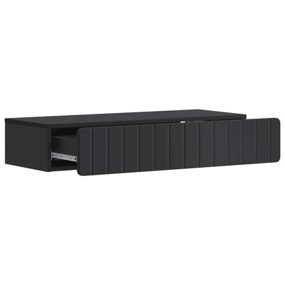 vidaXL Wall-Mounted Side Table Wall-mounted Black 87.5 x 34.5 x 17 cm