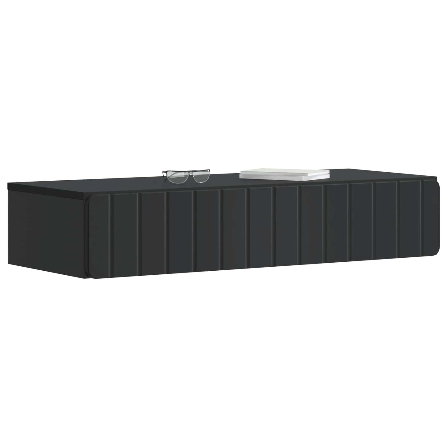 vidaXL Wall-Mounted Side Table Wall-mounted Black 87.5 x 34.5 x 17 cm