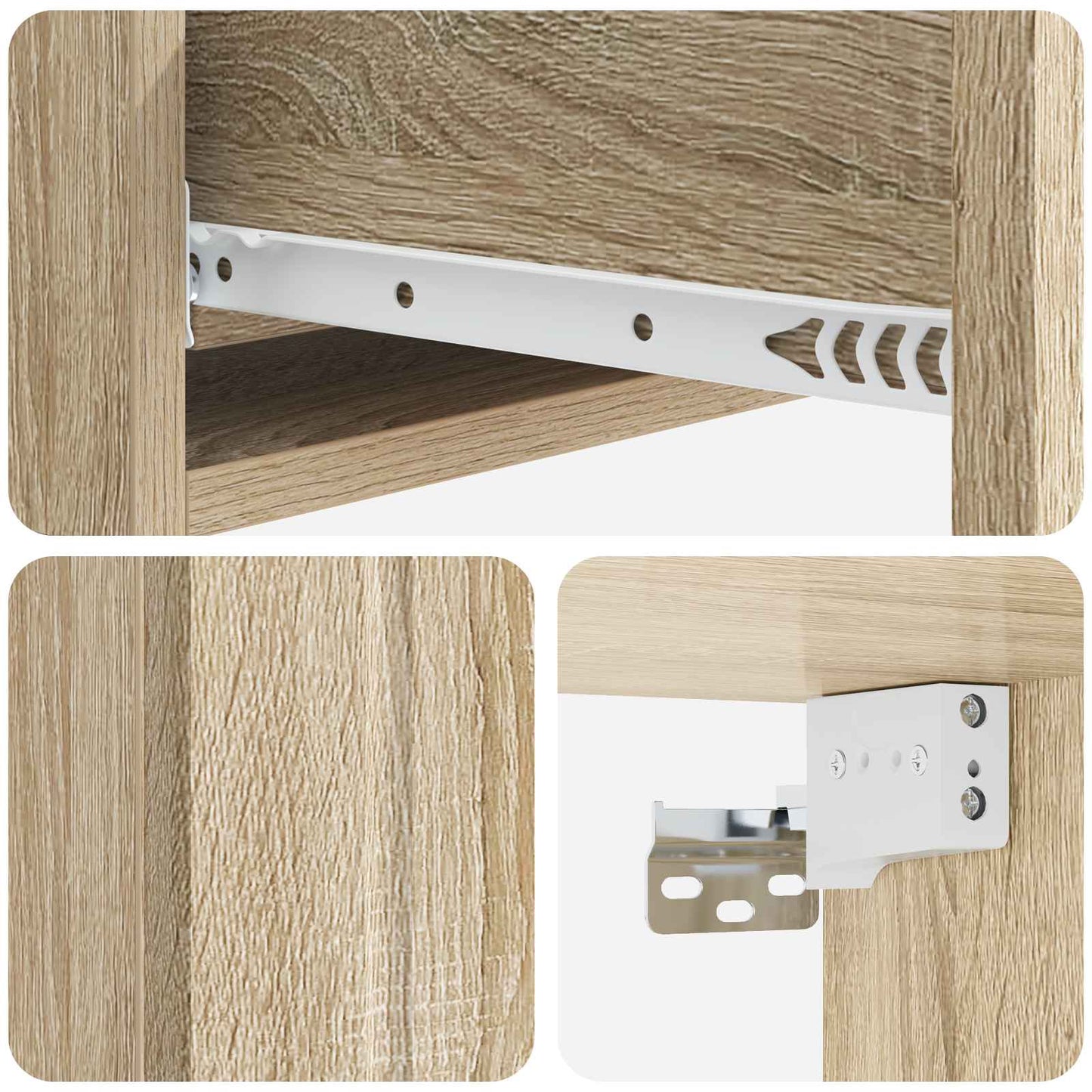 vidaXL Wall-Mounted Side Table Sonoma Oak 87.5 x 34.5 x 17 cm