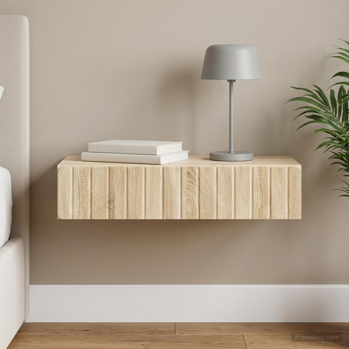 vidaXL Wall-Mounted Side Table Sonoma Oak 87.5 x 34.5 x 17 cm